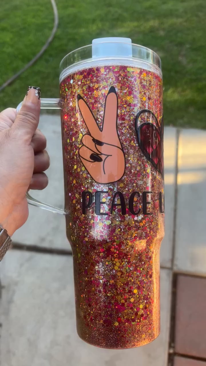 40 oz dry glitter tumbler